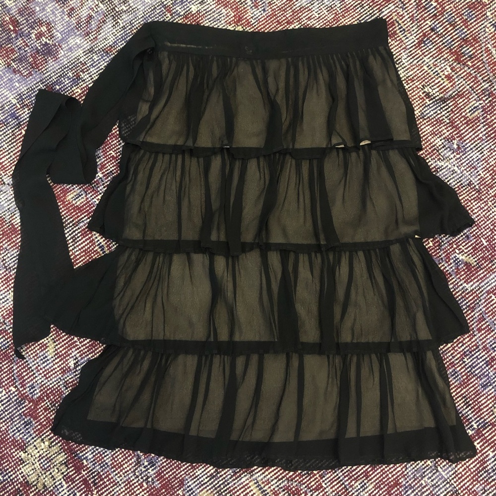Marc Jacobs tiered pleat silk skirt knee length